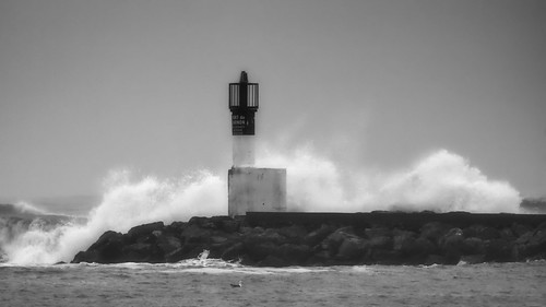 bnw blackandwhite landscape tempest beach port phare