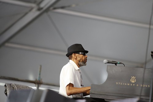 Henry Butler Bernstein & the Hot 9 on Day 2 of Jazz Fest - 4.28.18. Photo by Michele Goldfarb.