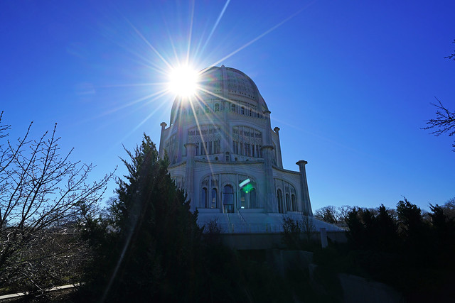Sunshine from behind Bahai Temple, Chicago