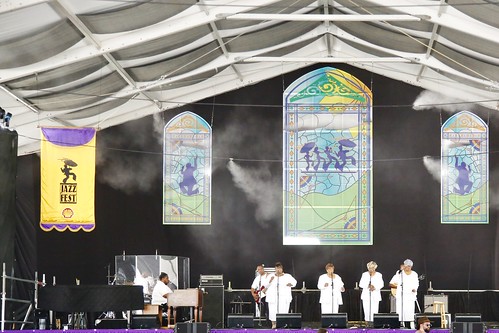 Audrey Ferguson and The Voices of Distinction in the Gospel Tenton Day 7 of Jazz Fest - May 6, 2018. Photo by Michele Goldfarb.