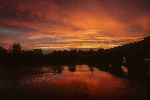 england atcham sunset orange sky dusk bridge film filmcamera fujifilm fujireala canoneosa2e