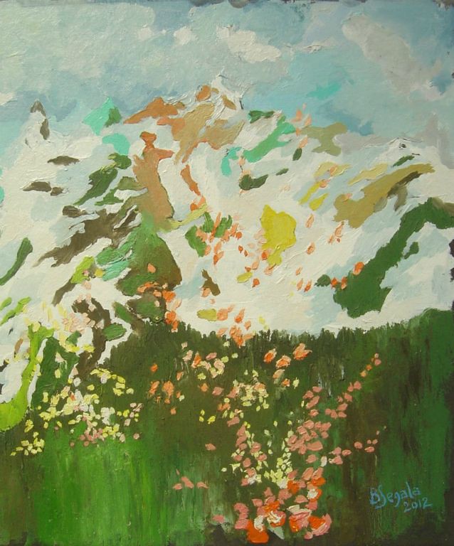 Spring Himalayas - 30x24 cm Oil on paper 2012