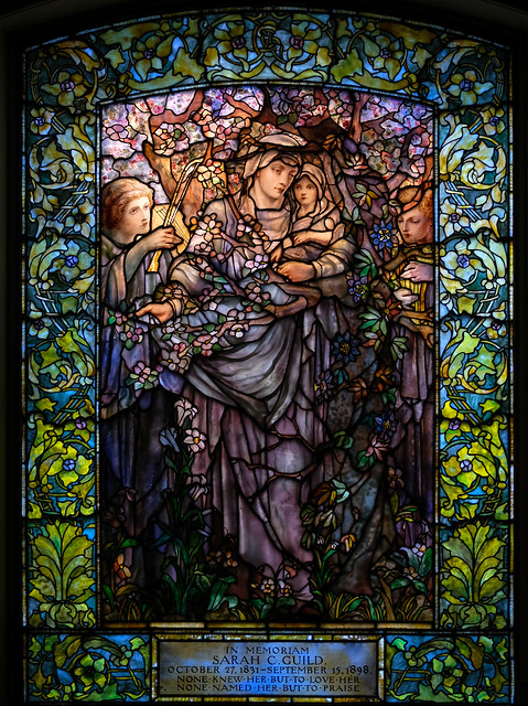 Madonna of the Flowers, 1899, Arlington Street Church, Boston 5/11/18 #tiffanyglass #stainedglass #windows