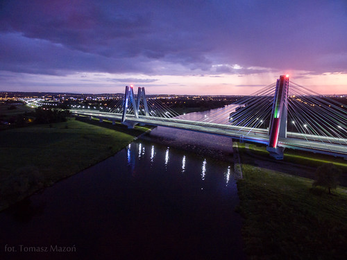 DJI_0084 by TomaszMazon, Expressway bridge in Krakow on Wisla riverkrakow bridge wisla river