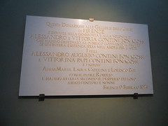 The Uffizi Gallery, Florence - Donazione Contini Bonacossi - plaque - Alessandro e Vittoria Contini Bonacossi