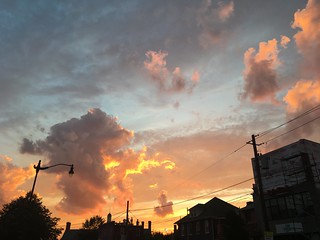 Sunset sky ablaze over Upshur Street NW, Washington, D.C.