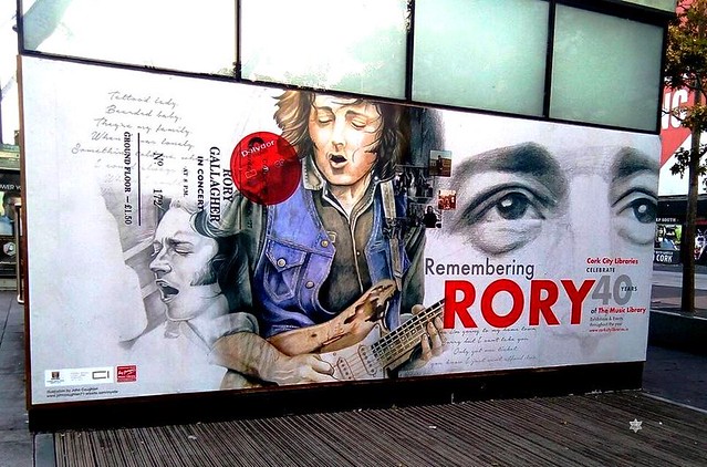 Rory Gallagher - illustration by John Coughlan on the Grand Parade in Cork / Ireland