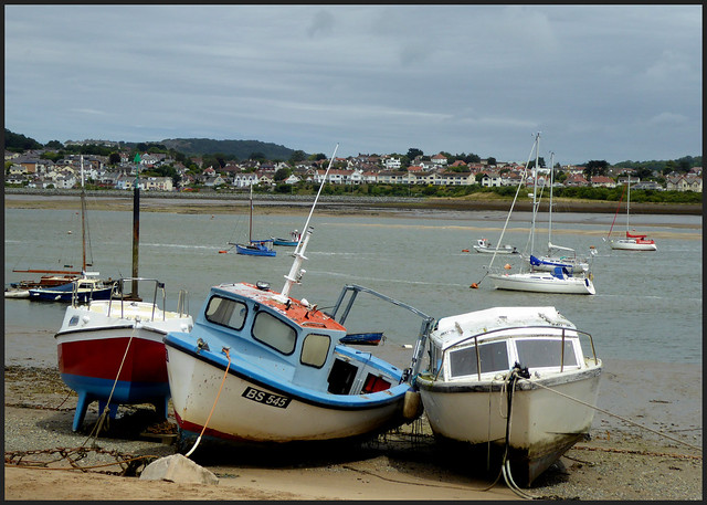 Boats in Conwy harbour.