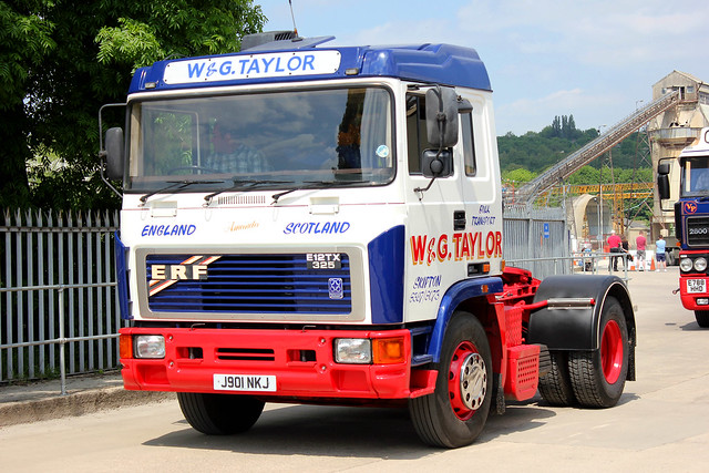 J901NKJ 1992 ERF E12 in the colours of W&G Taylor.