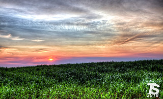1/2 Summer Sunset over Northern Hardin County, Iowa near Iowa Falls, Iowa 6-29-18
