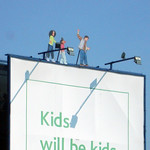 Kids on a billboard