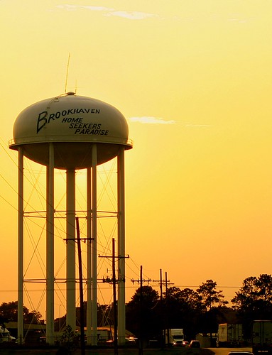 Brookhaven's Industrial Park water tower by Tate Nations, Correct me if I'm wrong, but shouldn't that be "Home Seeker's Paradise"?sunset mississippi