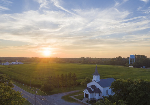 panelwinchester farm church inspire1pro drone rural crop sunset sun sunrays