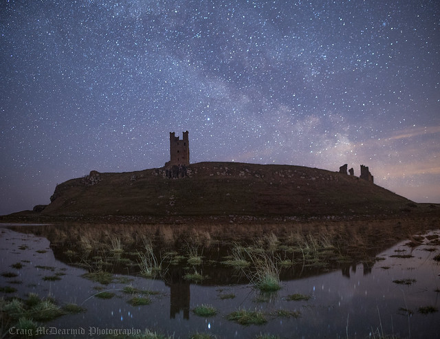 Dunstanburgh Castle in the early hours.
