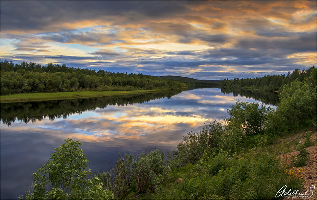 Late Summer evening on the Ivalo river, Finland