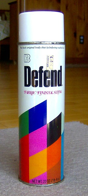 vintage circa 1970 DEFEND fabric spray