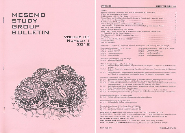 Mesemb Study Gropup Bulletin (Volume 33 Number 1 2018)