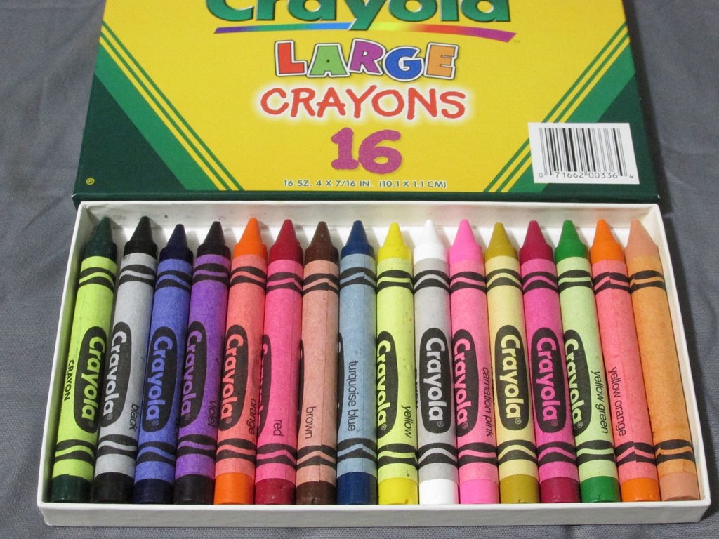 16 Crayola large crayons, PatrickRich