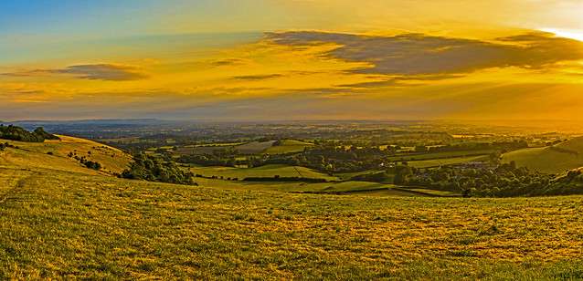 Sunset over Compton Down