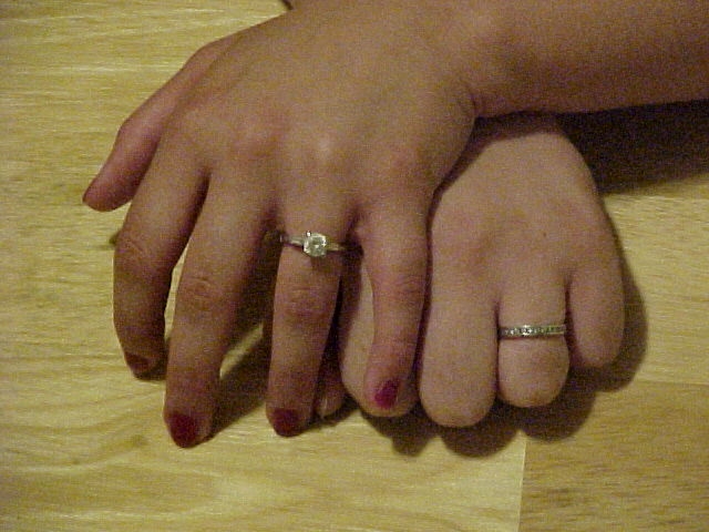 Annie and Kat's engagement rings
