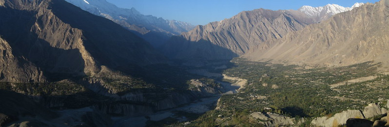 View of Karimabad, the Karakorams and the Hunza valley, from Duikar viewpoint