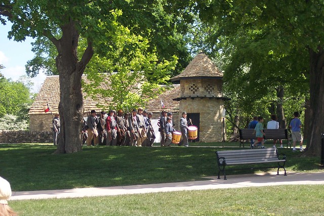 Confederate Troops marching past English Tea House