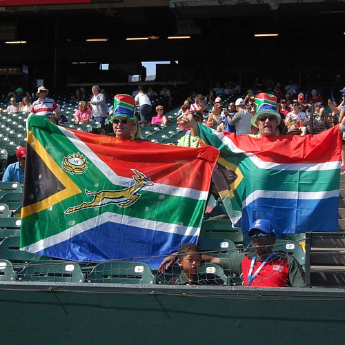 South Africa fans travel well for 3pointsport.com #rugby #rwc7s #attpark #blitzboks