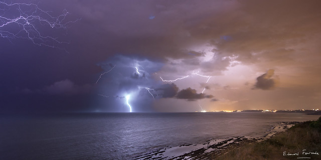 Stormy evening over French Basque coast