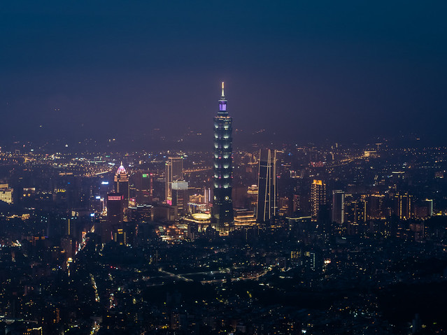 台北市の空撮夜景