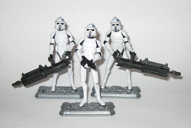 arf trooper x 3 star wars the clone wars cw18 blue black packaging basic action figures 2010 hasbro c