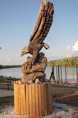 2018-07-27 Eagle statue Illinois River at Chillicothe, IL