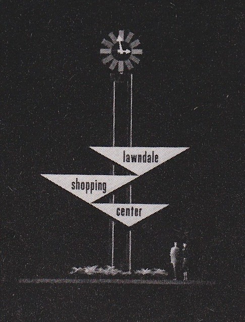 Lawndale Shopping Center - Ralph Dick Sign Designer - QRS Neon - 1960