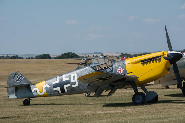 Right Side, Hispano Buchon (Messerschmitt Bf 109) White 9, Flying Legends, 2018