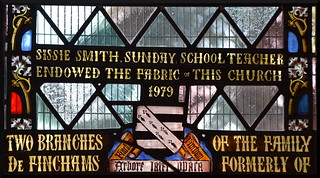 Sissie Smith, Sunday School teacher, endowed the fabric of this church 1979