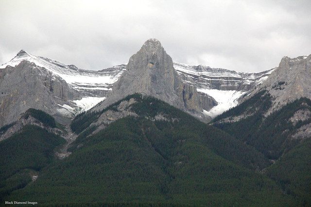 All These Peaks Belong to the Southern End of Rundle's North East Face, Canmore from the Trans Canada Highway, Alberta, Canada