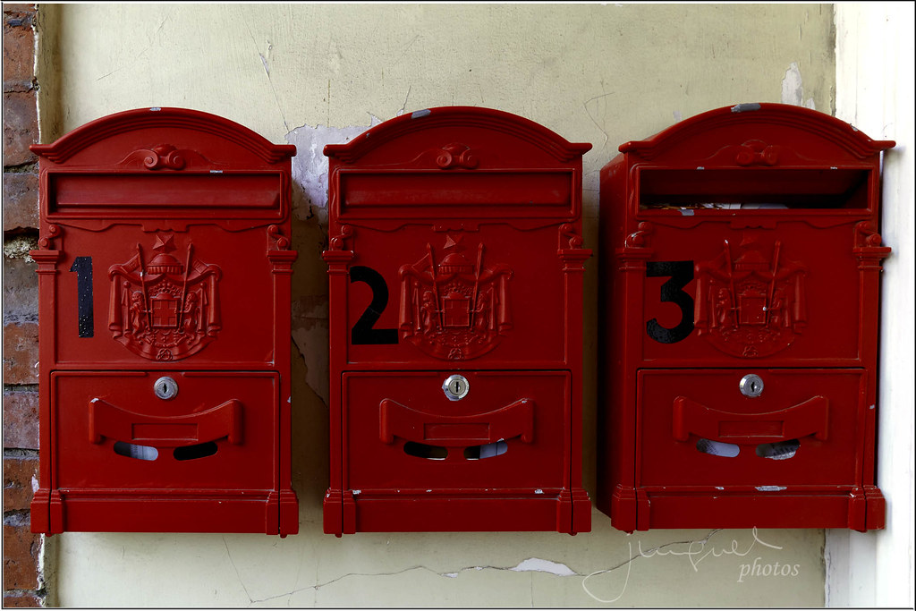 NEWTOWN POWYS; Red Mail Box