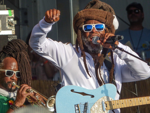 Steel Pulse on Day 1 of Jazz Fest - 4.27.18. Photo by Olivia Greene.