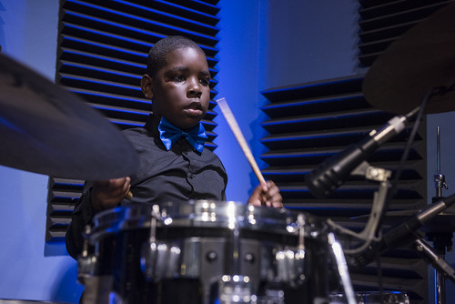 The students from Young Audiences Charter School in Gretna play in the WWOZ Studio for the School Grooves Series on May 14. Photo by Ryan Hodgson-Rigsbee RHRphoto.com