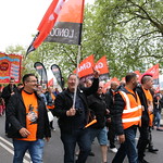 TUC's New Deal demo in central London, Saturday 12 May. GMB activists were marching for an end to zero hours contacts, an end to neglect of our public services and an end to Tory austerity.