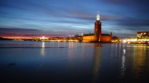 stockholm sweden sunset red