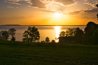 Sunset over the Chiemsee lake