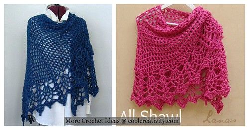 Pineapple Stitch All Shawl Free Crochet Pattern | by coolcreativity