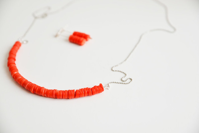 Long orange coral necklace, long orange necklace, long coral necklace, boho necklace, coral necklace, orange coral necklace, mom necklace