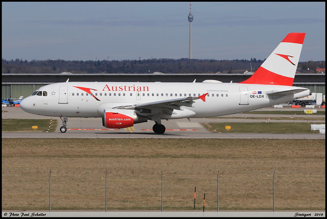 AIRBUS A319 112 Austrian OE-LDA 2131 Stuttgart avril 2018