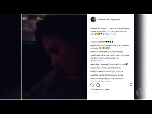 Rafael Vitti "se vinga" e publica nas redes sociais um vídeo de Tatá Werneck dormindo no carro