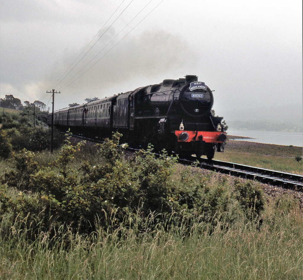 George stephenson pulling the Jacobite on the west highland line in 1984