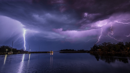 blixt blixten fiskehamn karlshamn blekinge sverige sweden harbour lightning strike sea clouds tonyguest stockholm