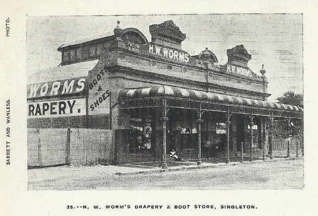H.W. Worm's Drapery and Boot Store, Singleton, N.S.W. - very early 1900s