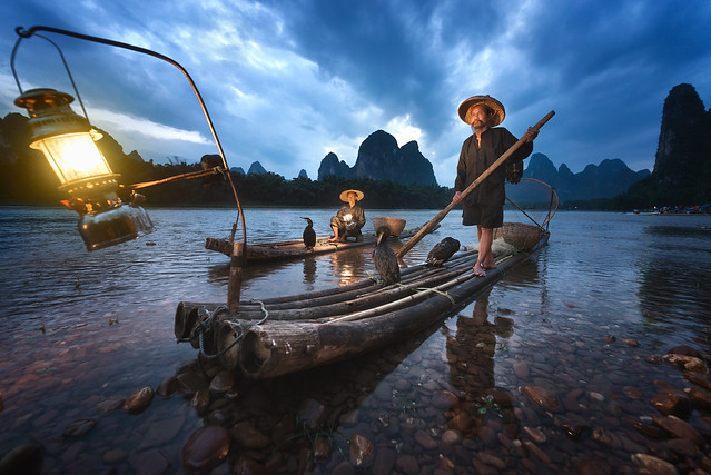 Chinese Fishermen at Blue Hour