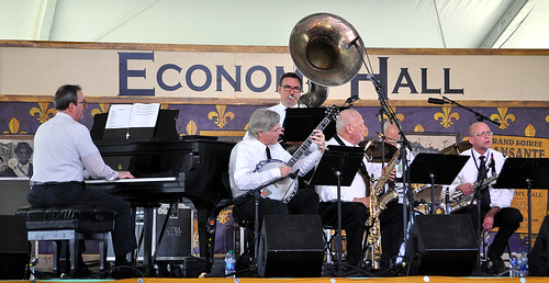 Louisiana Repertoty Jazz Ensemble in the Economy Hall Tent